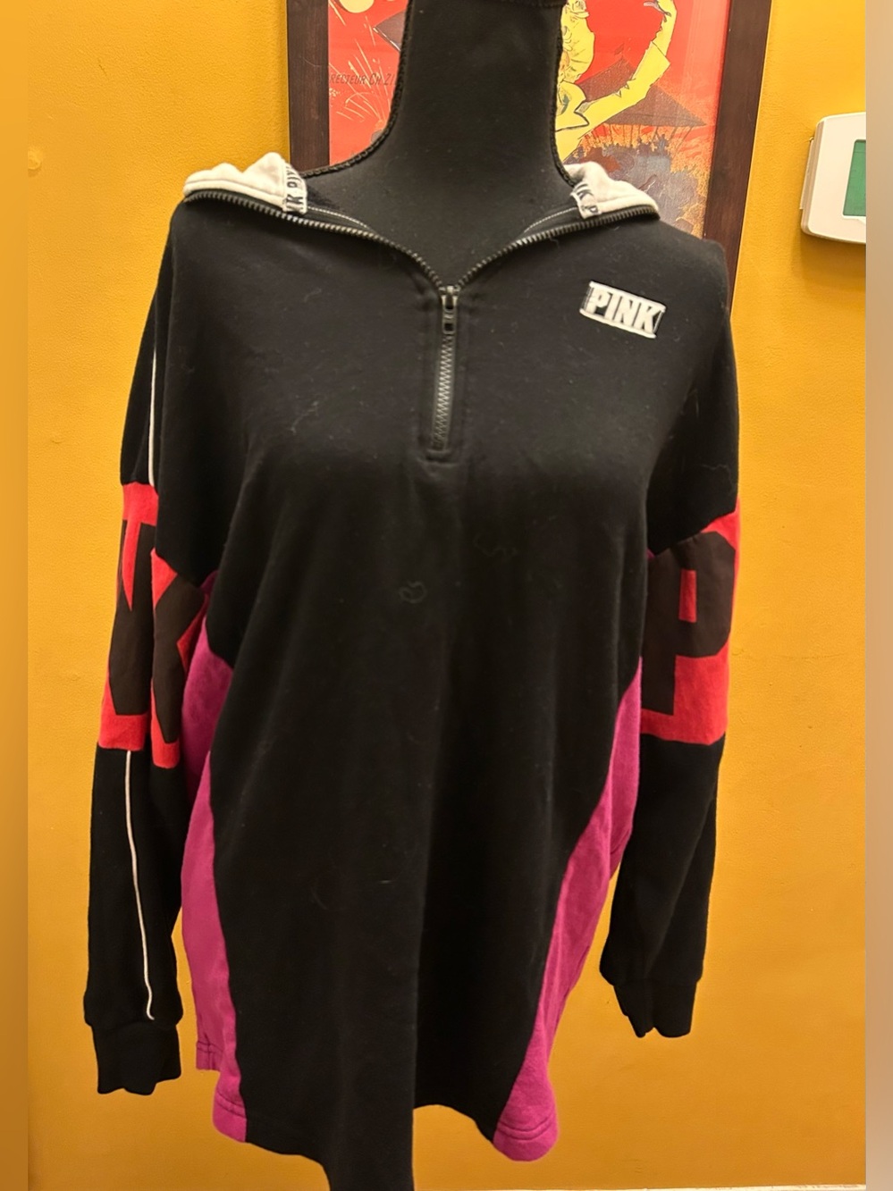 Victoria’s Secret Pink Sport 1/4 Zip Oversized Sweatshirt Size Medium